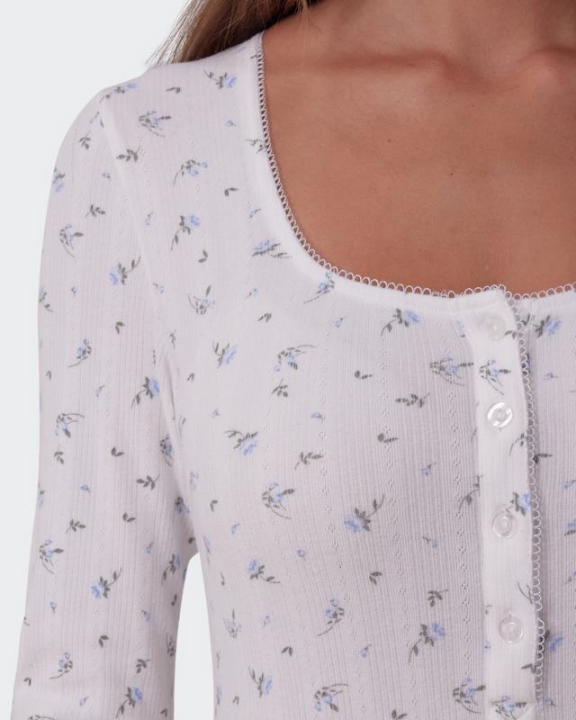 Polly Long Sleeve Romper - Print Ditsy Floral