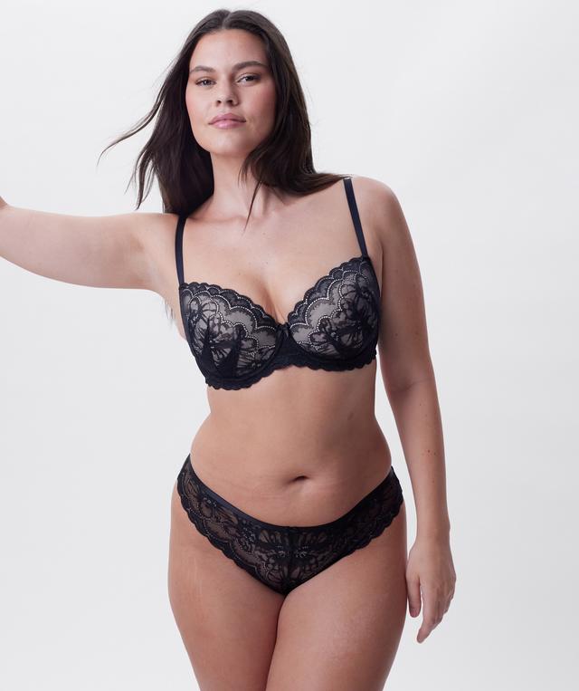 Posie Lightly Lined Balconette Bra - Black