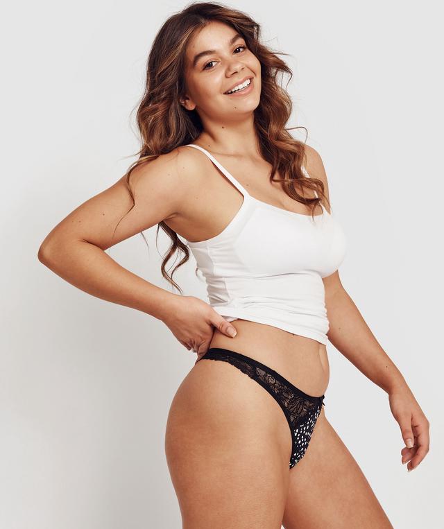 Rendezvous V String Knicker- Spot Print/Black