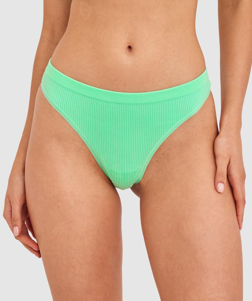 Rib Basics G String-Mint Green