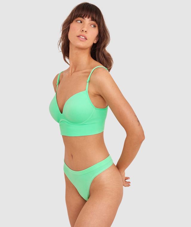 Rib Basics Push Up Wirefree - Mint Green