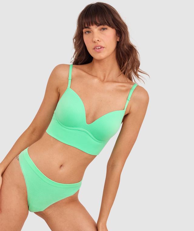 Rib Basics Push Up Wirefree - Mint Green
