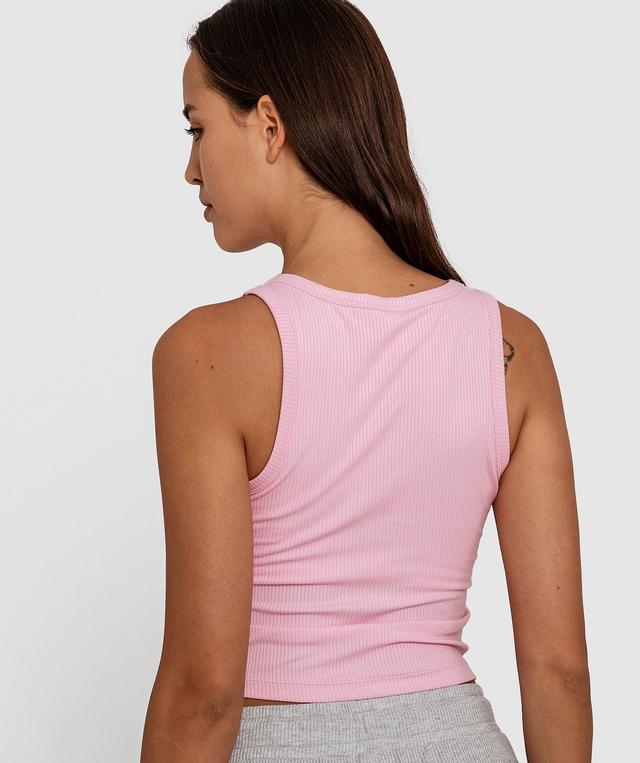 Rib Tank with Shelf Bra - Light Pink