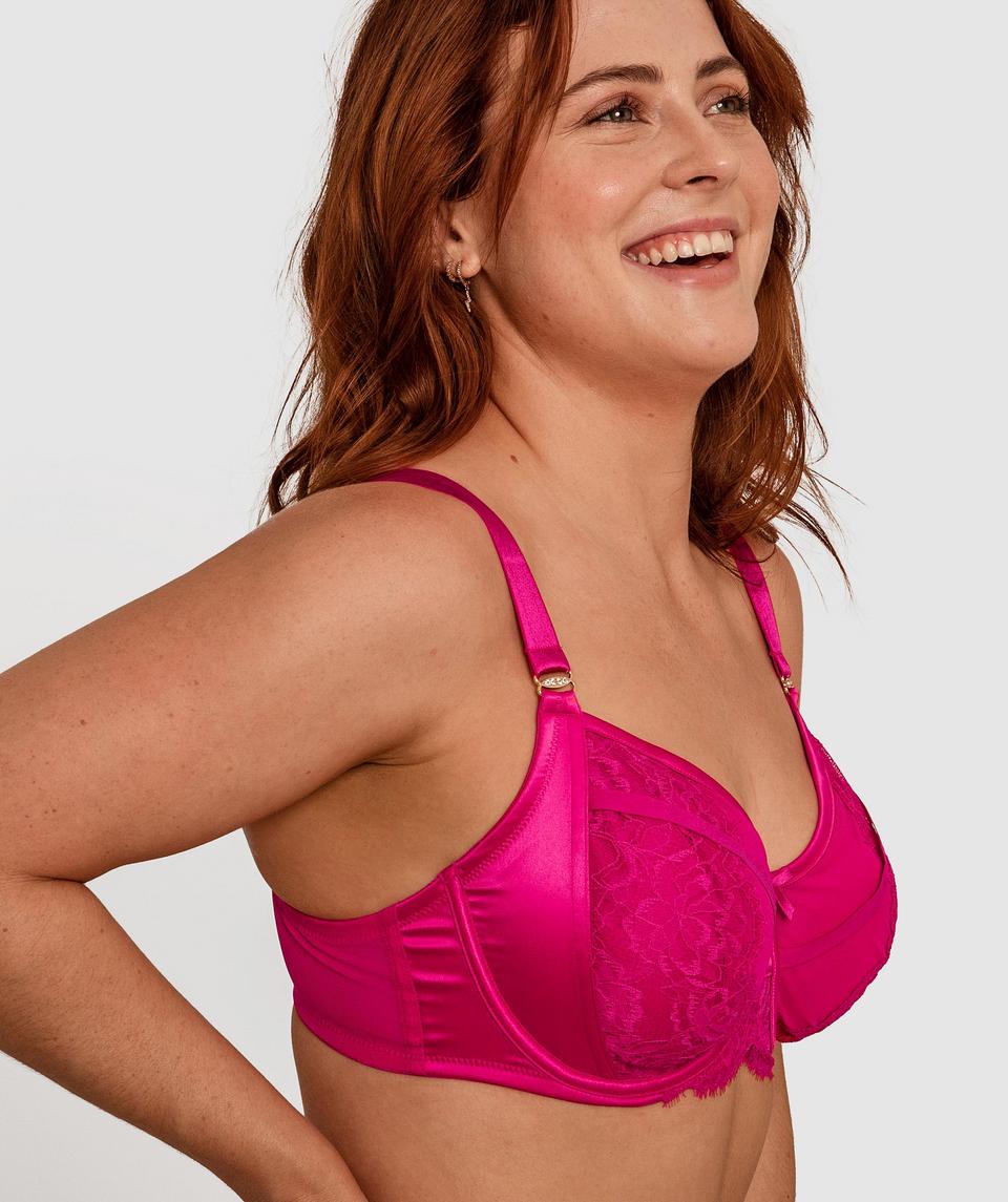 Robyn Curvy Balconette Bra - Fuchsia Pink