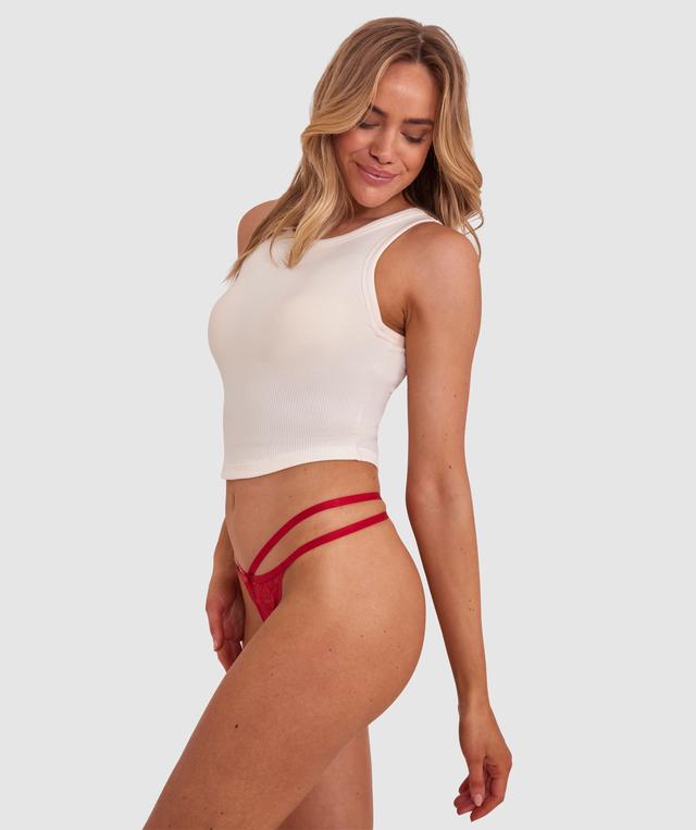 Romance String Knicker - Red