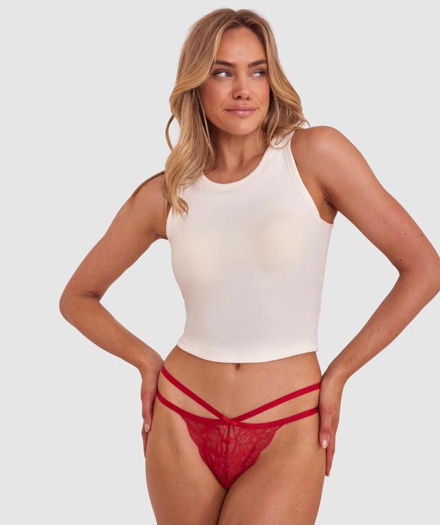Romance String Knicker - Red
