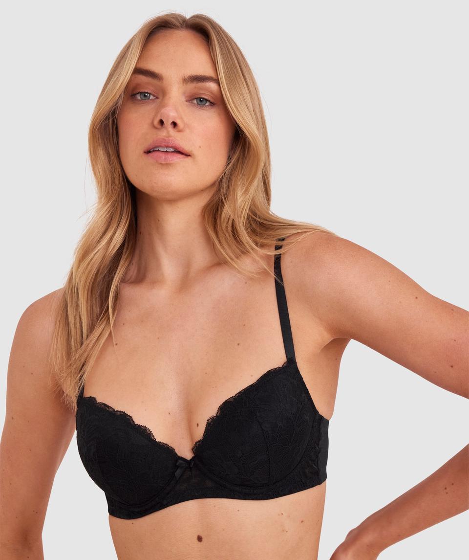 Sally Push Up Bra - Black