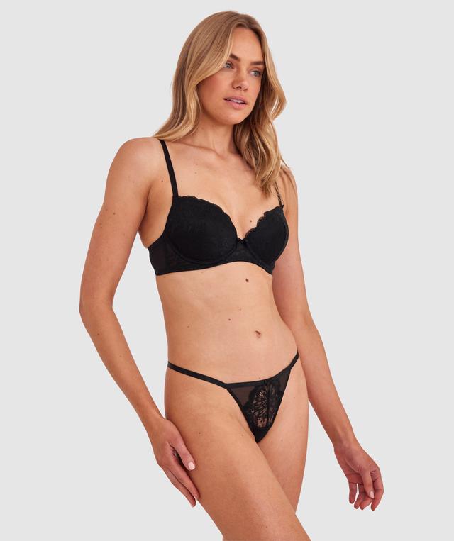 Sally Push Up Bra - Black