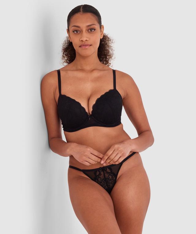 Sally Push Up Bra-Black