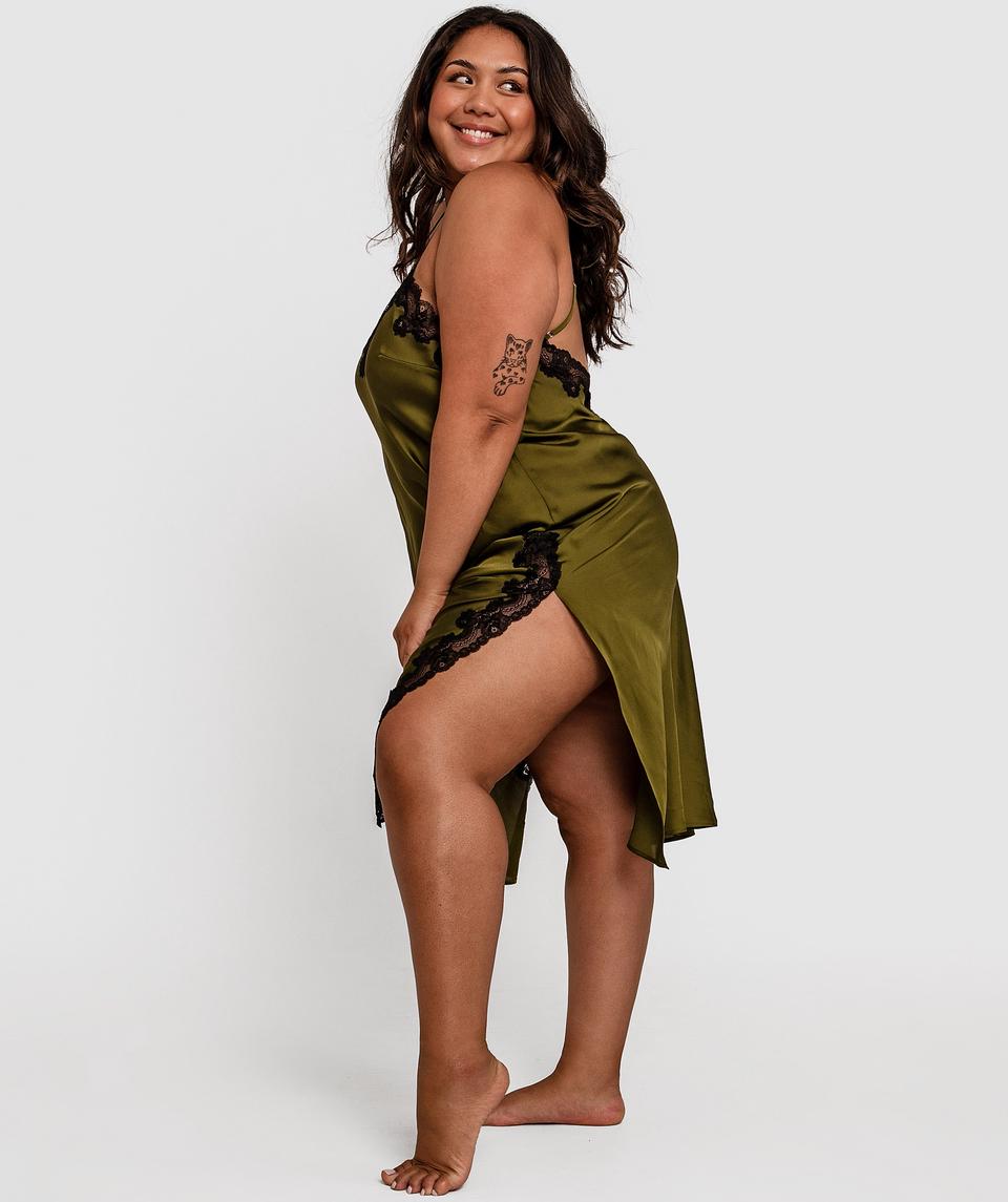 Sammy Low Back Long Slip - Khaki