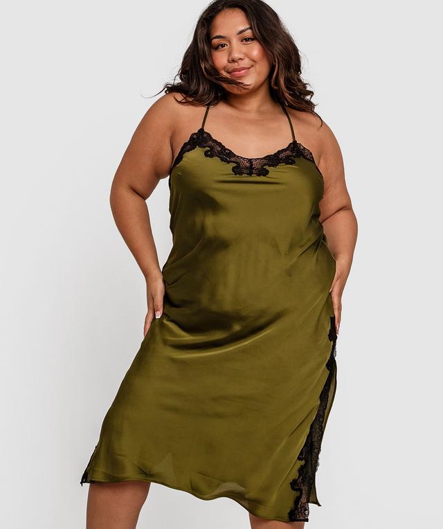 Sammy Low Back Long Slip - Khaki