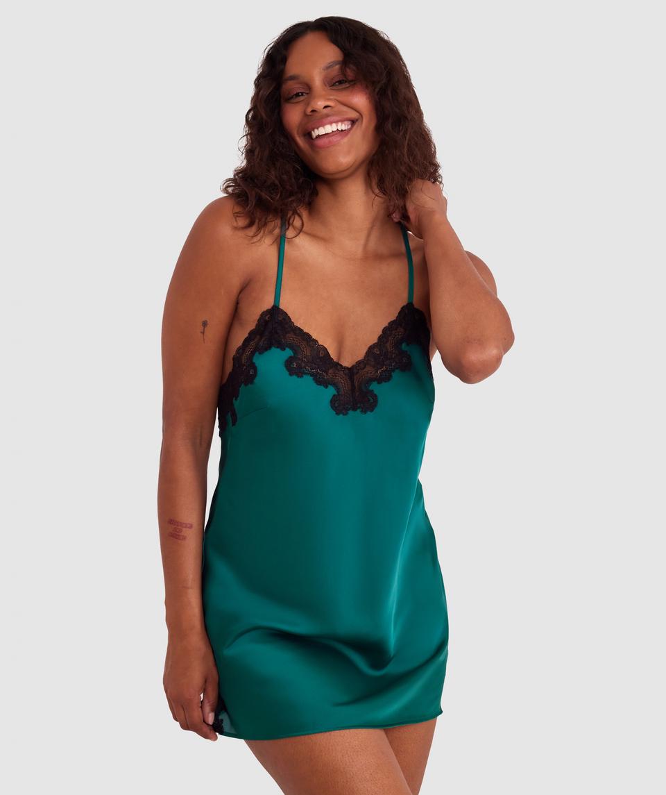 Sammy Short Slip - Dark Green