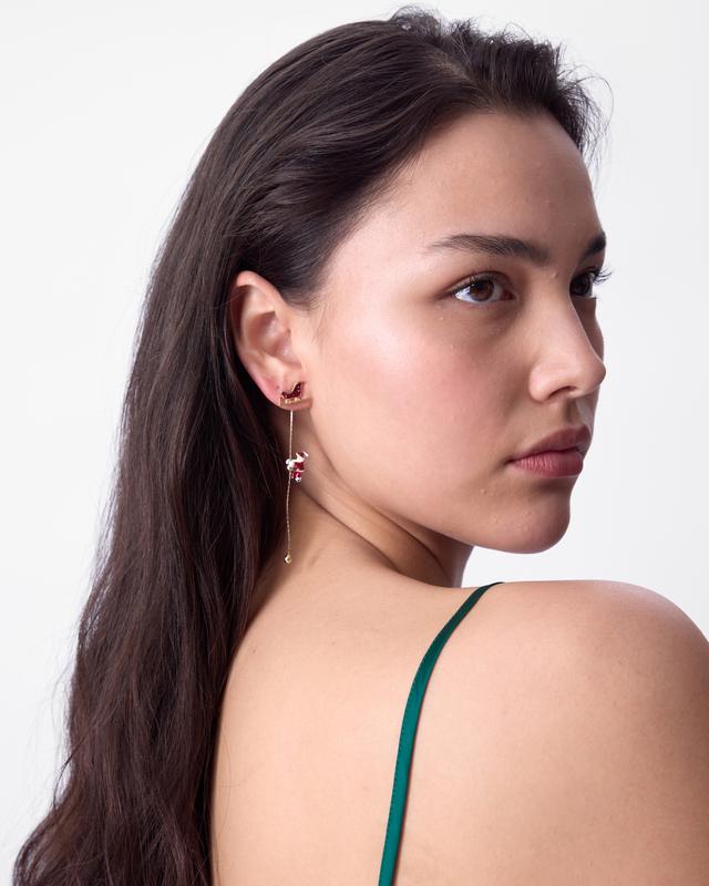 Santa Climbing Earring - Gold