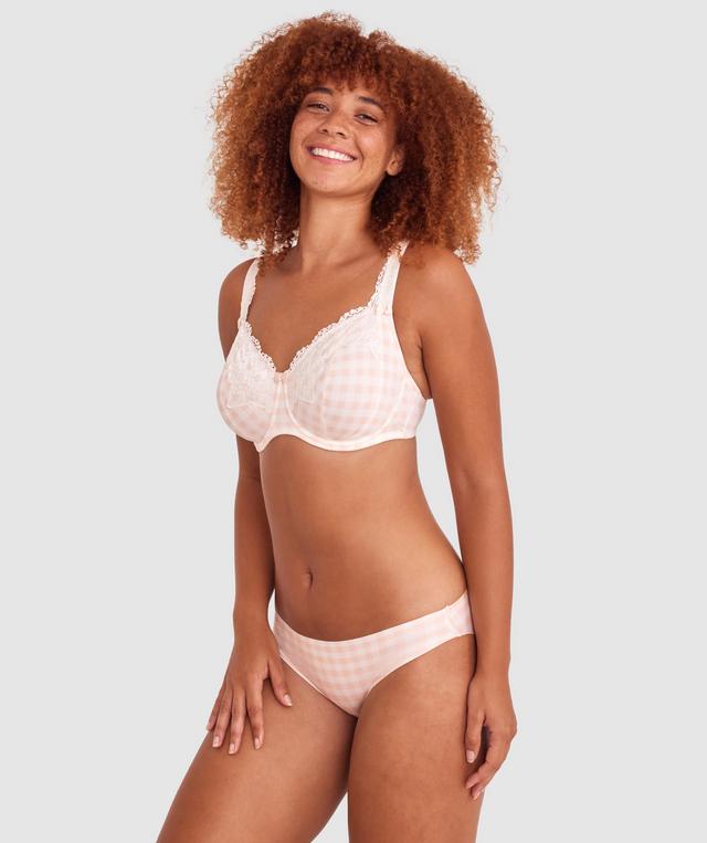 Sapphire Full Coverage Underwire Bra - Print Check/Light Pink