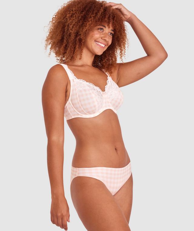 Sapphire Full Coverage Underwire Bra - Print Check/Light Pink