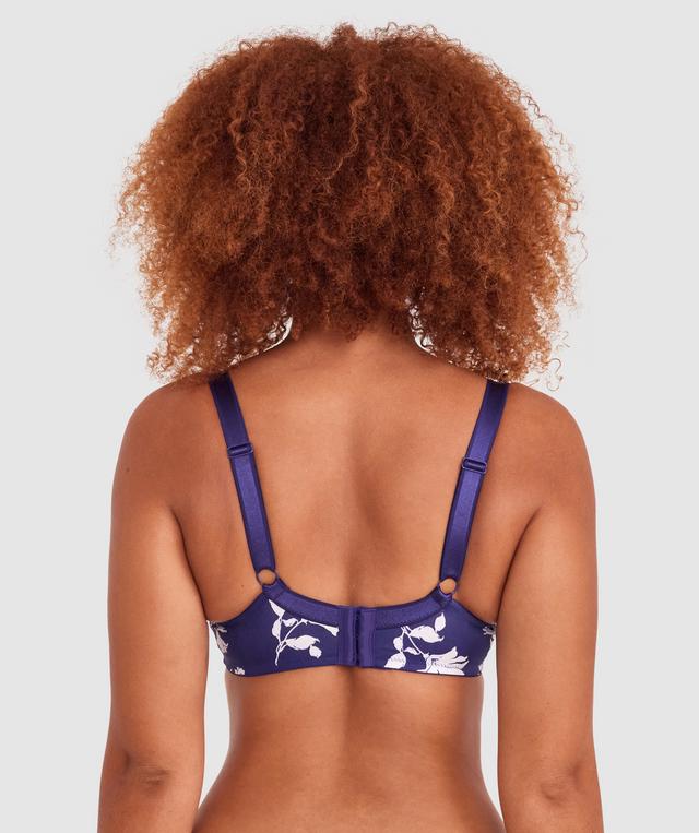 Sapphire Full Coverage Underwire Bra - Print Floral/Dark Blue