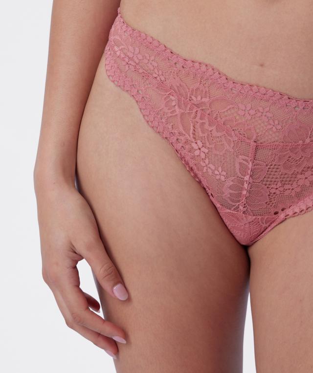 Sara High Leg G String - Rose
