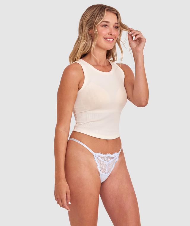 Sara High Leg String - Pale Blue