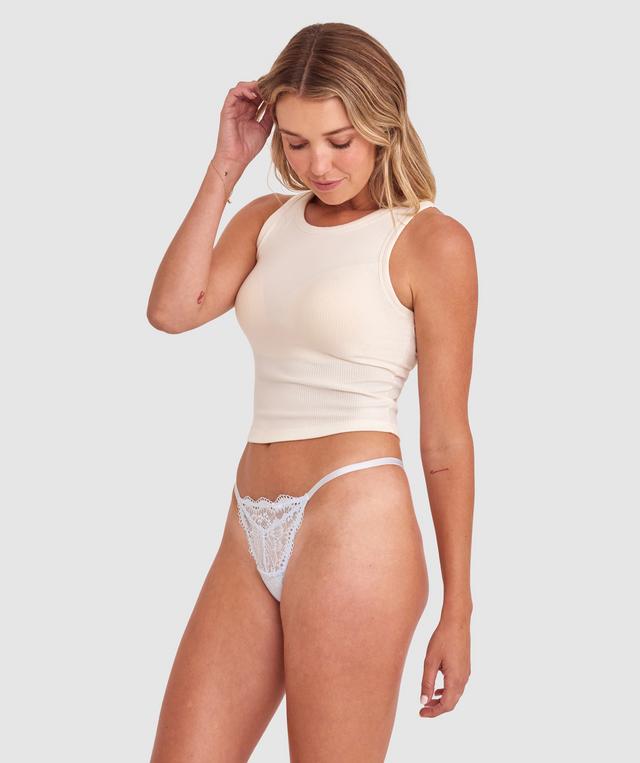 Sara High Leg String - Pale Blue