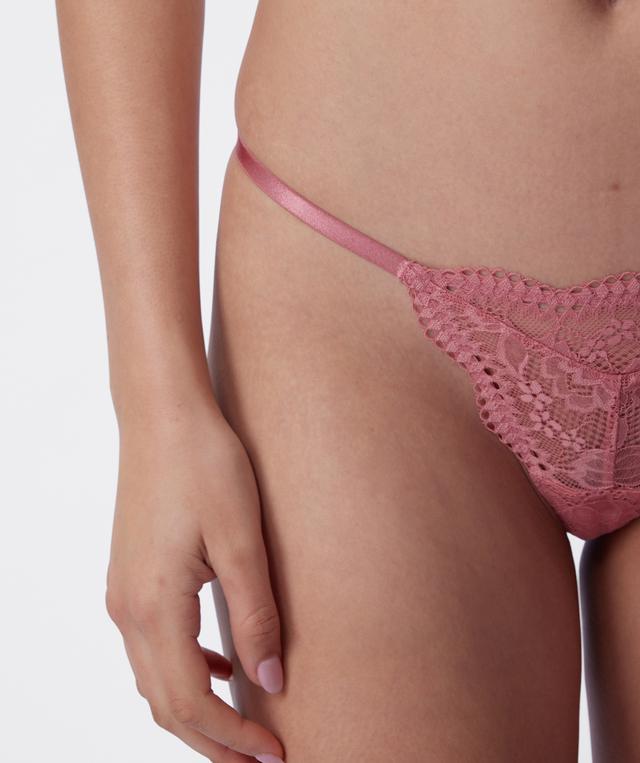 Sara High Leg String - Rose