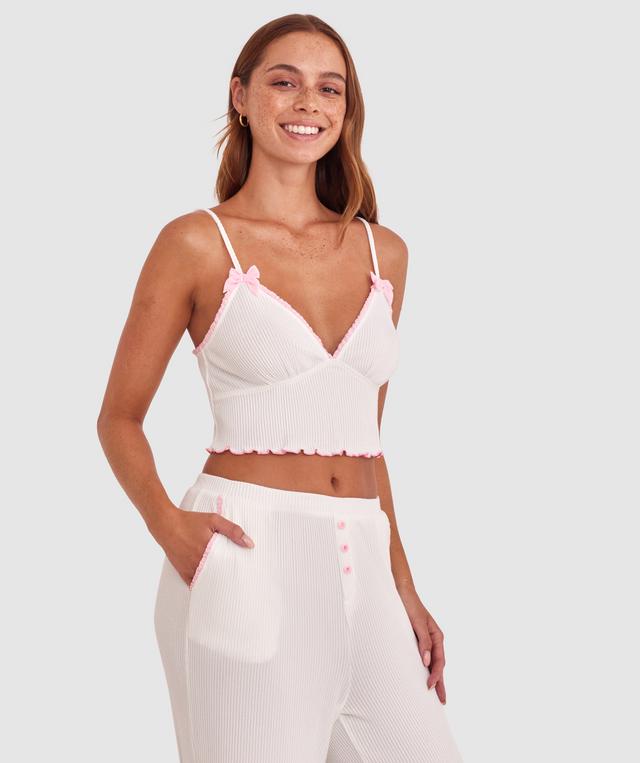Sary Bralette - Ivory/Pink