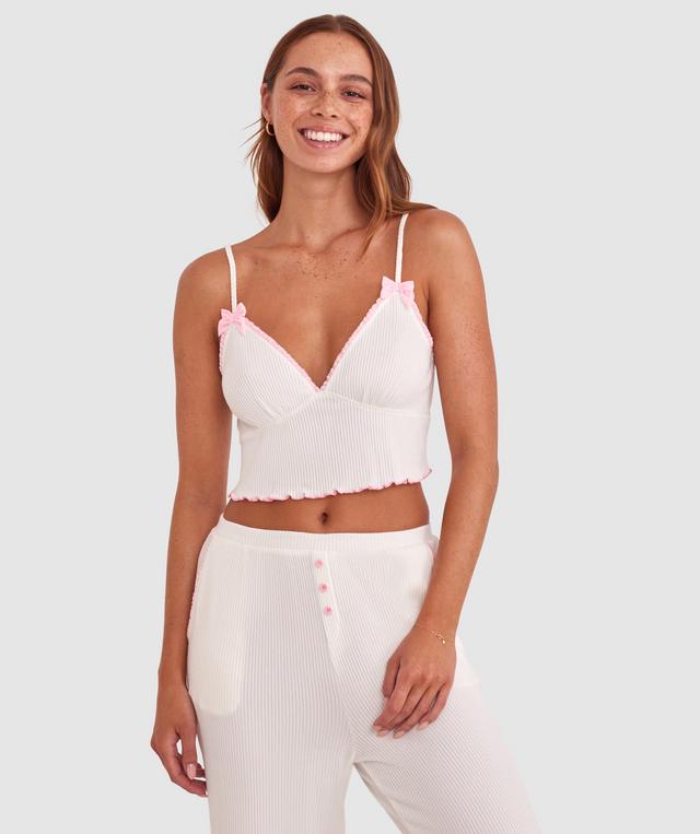 Sary Bralette - Ivory/Pink