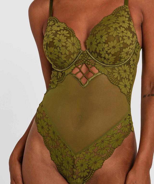 Saskia Contour Plunge Bodysuit - Khaki