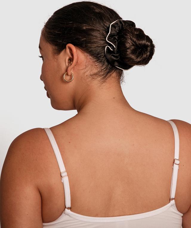 Scrunchie With Piping - Black