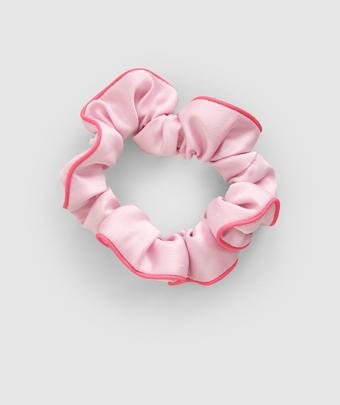 Scrunchie With Piping - Blush Pink/Red (Blush Pink / Red)