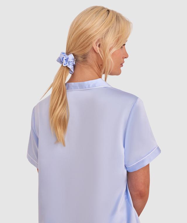 Scrunchie With Piping - Light Blue