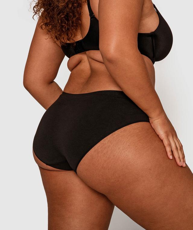Seamless With Cotton Bikini Knicker - Black