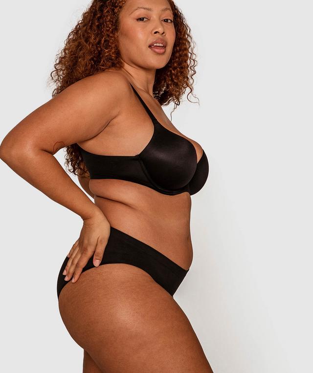 Seamless With Cotton Bikini Knicker - Black