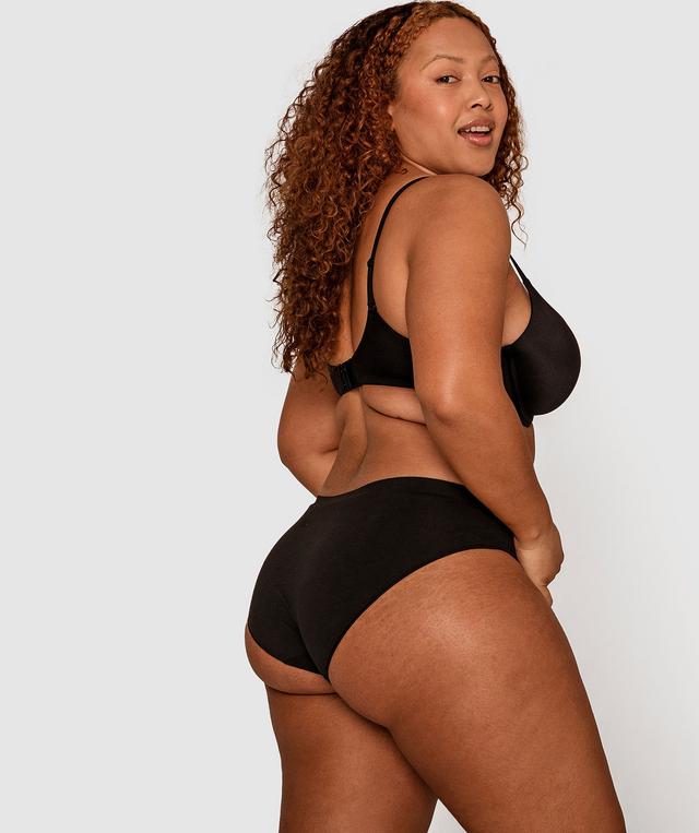 Seamless With Cotton Bikini Knicker - Black