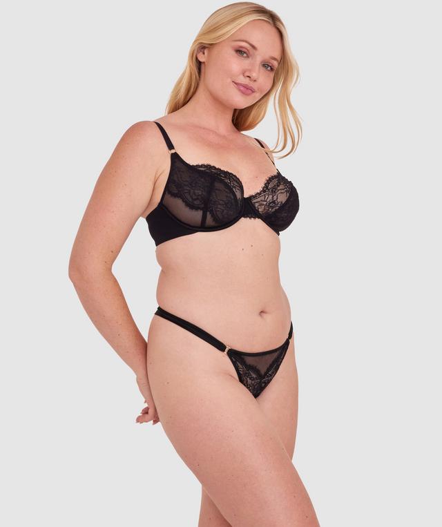Sexy Basics Lace G String - Black