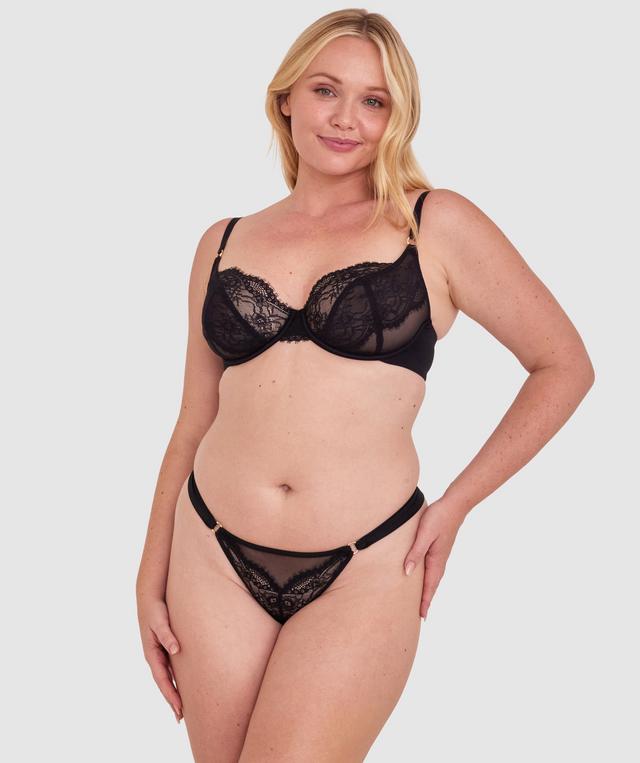 Sexy Basics Lace G String - Black