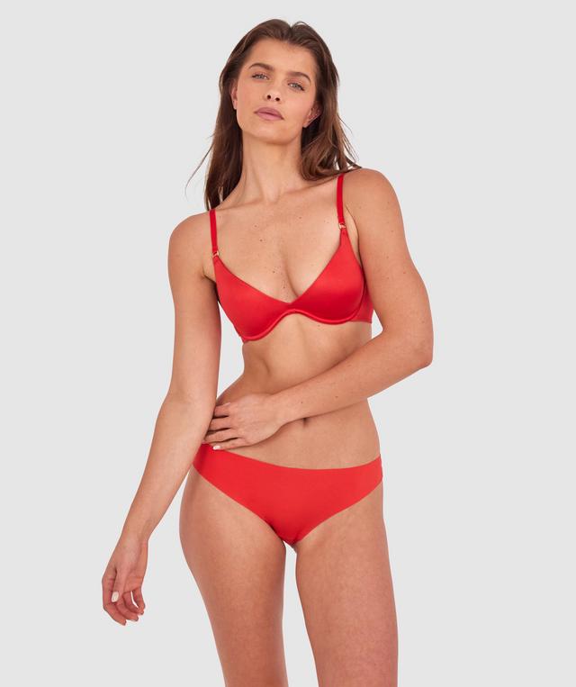 Sexy Basics Push Up Scoop-Dark Red