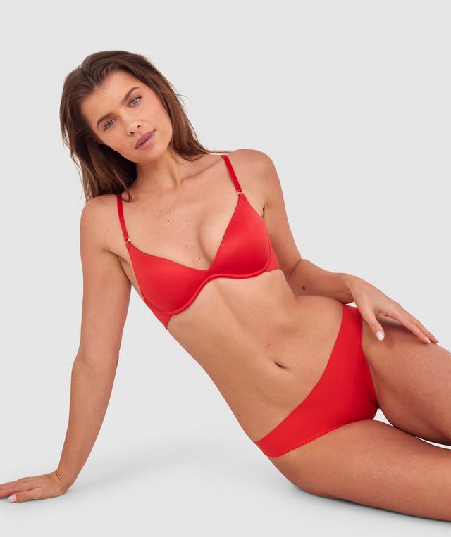 Sexy Basics Push Up Scoop-Dark Red