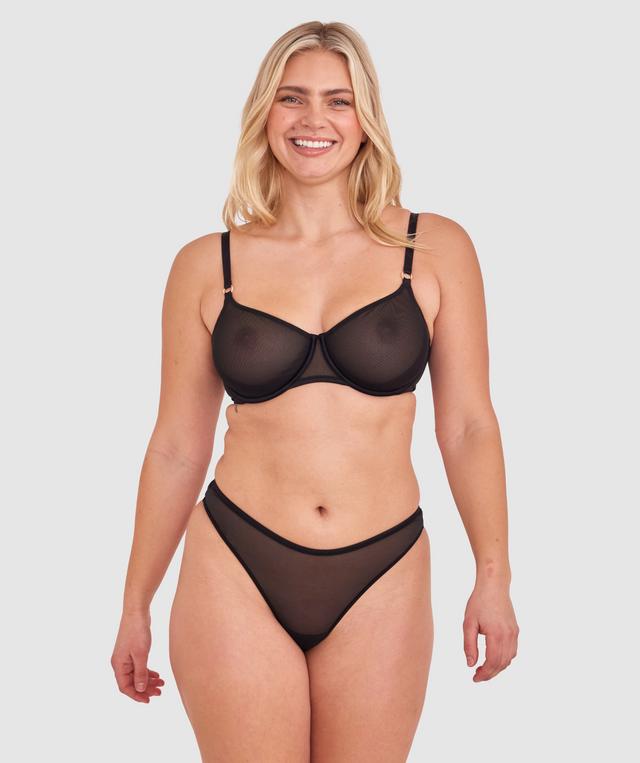 Sexy Basics Underwire Balconette Bra - Black