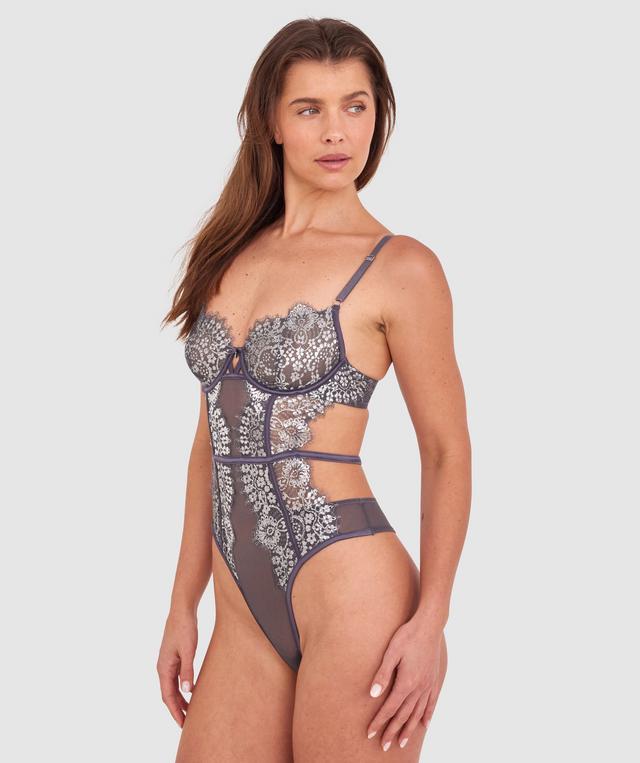 Silvia Bodysuit - Dark Grey/Silver