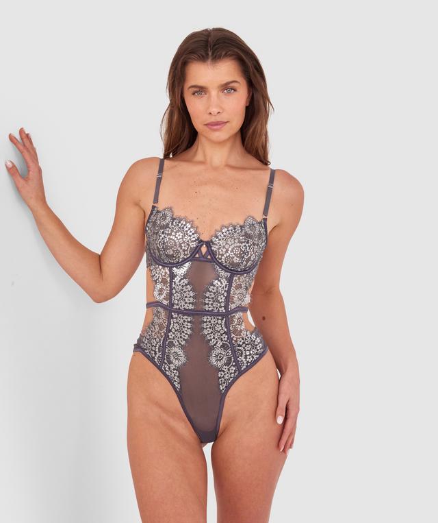 Silvia Bodysuit - Dark Grey/Silver