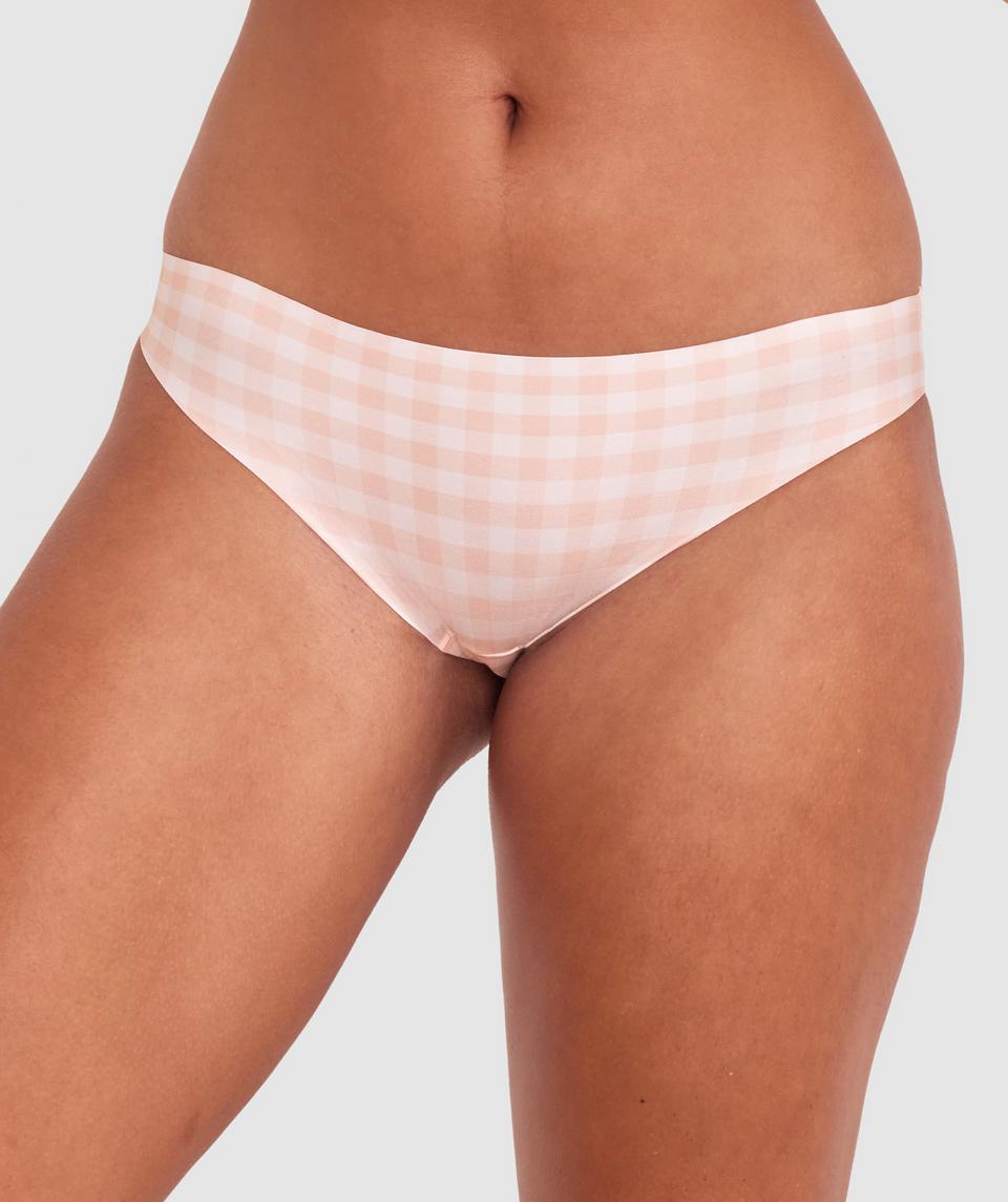 Smooth Comfort Bikini - Print Check/Light Pink