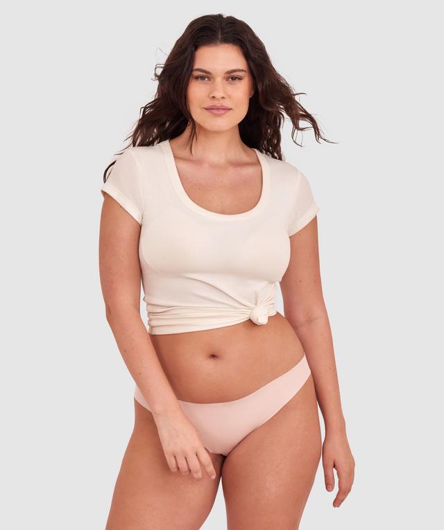 Smooth Comfort Cotton Brazilian Knicker - Blush Pink