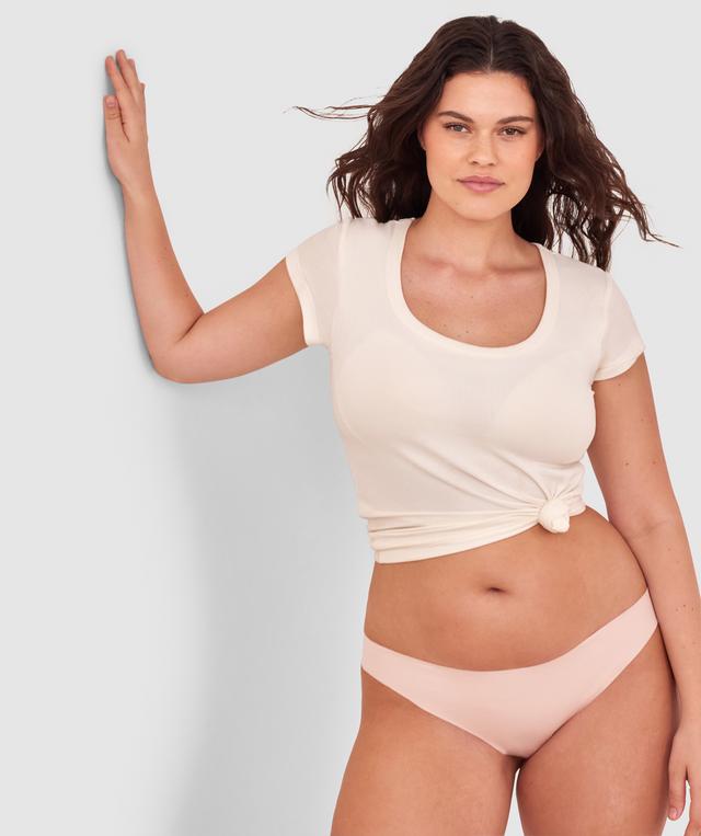 Smooth Comfort Cotton Brazilian Knicker - Blush Pink