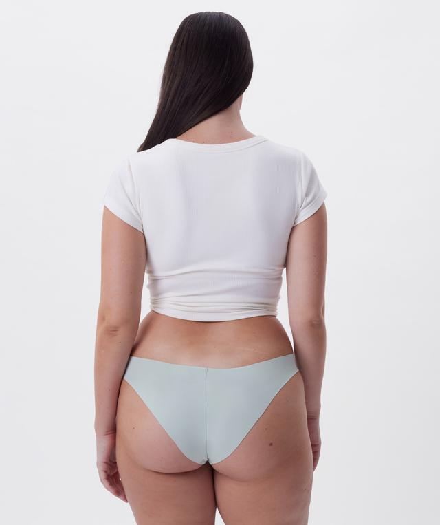 Smooth Comfort Cotton Brazilian Knicker - Light Green