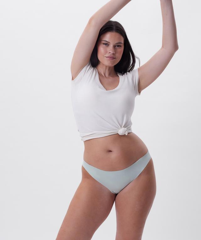 Smooth Comfort Cotton Brazilian Knicker - Light Green