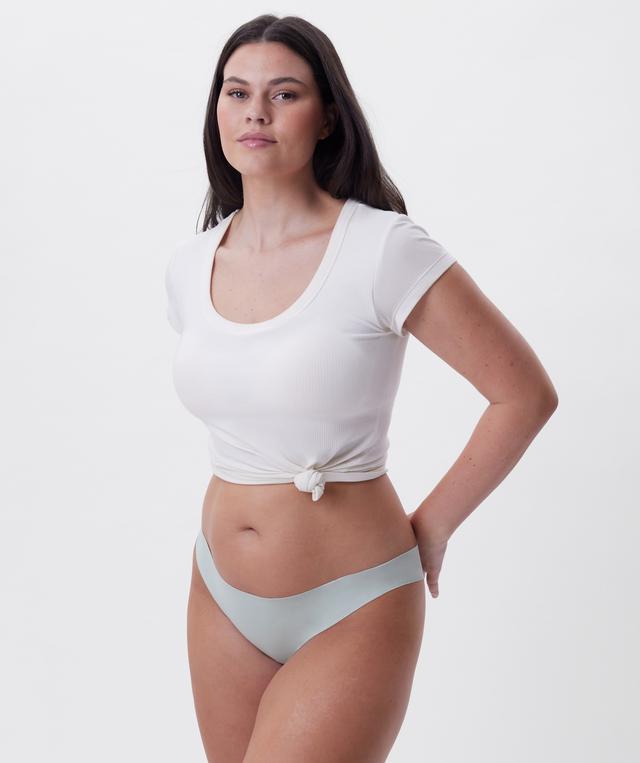 Smooth Comfort Cotton Brazilian Knicker - Light Green