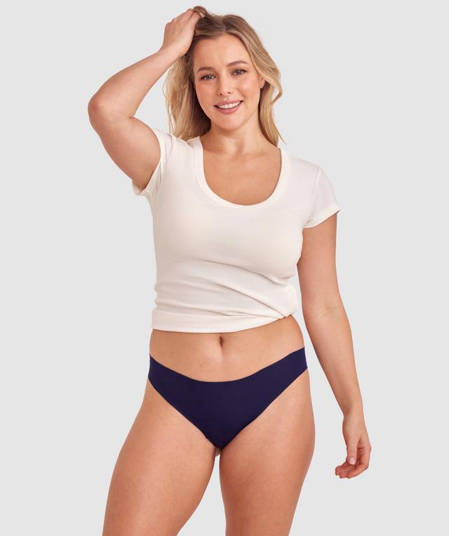 Smooth Comfort Cotton Brazilian Knicker - Navy