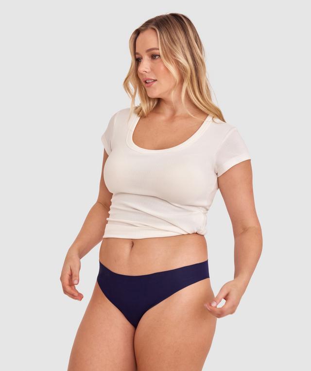 Smooth Comfort Cotton Brazilian Knicker - Navy