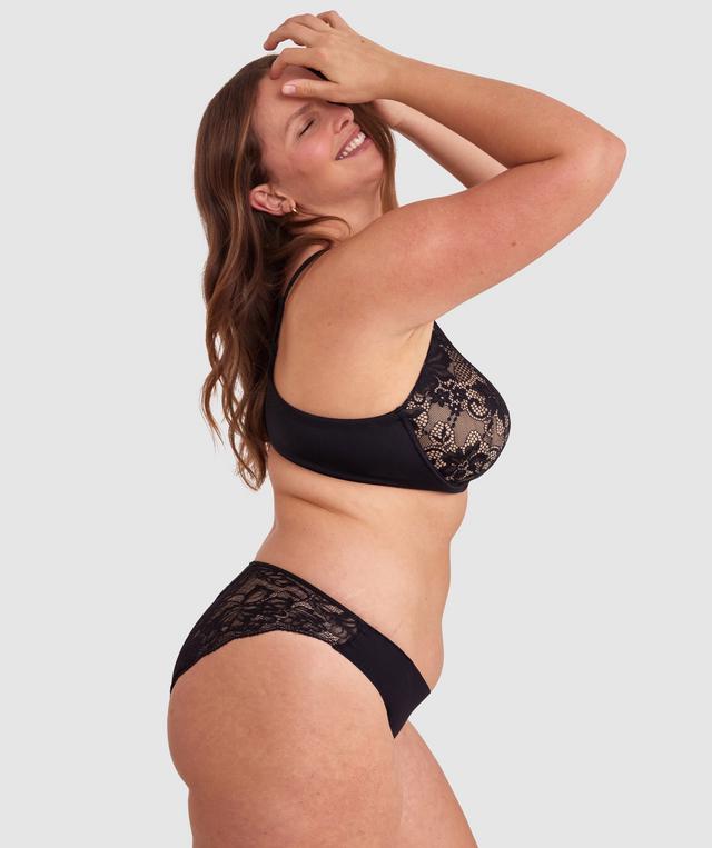 Smooth Comfort Lace Bikini Knicker - Black