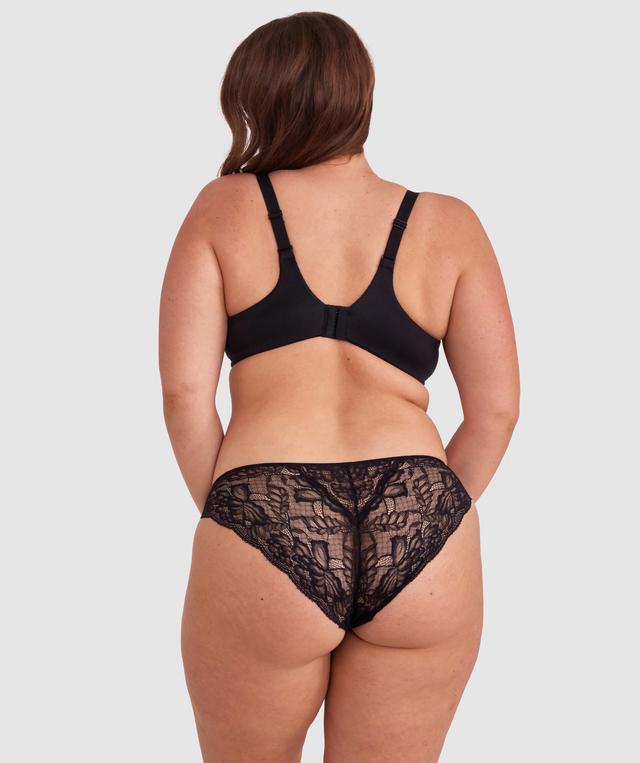 Smooth Comfort Lace Bikini Knicker - Black